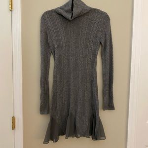Grey Knit/Chiffon Dress